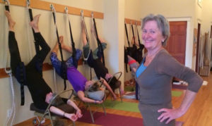 Ingelise teaching a workshop at yoga on 7th