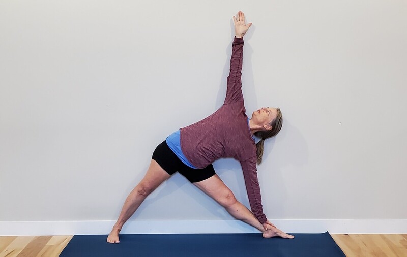 Trikonasana at the wall